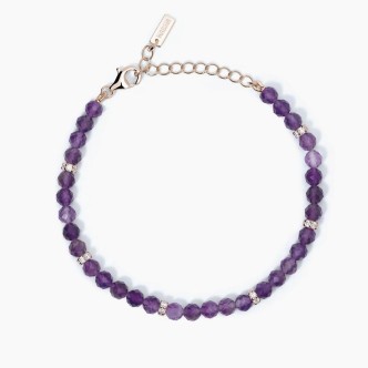 1 - Bracciale donna ametista viola Mabina Argento dorato 533665