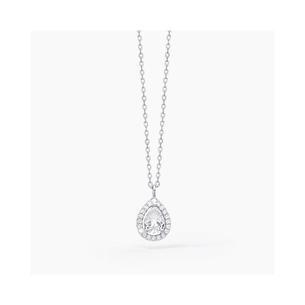 1 - Mabina woman drop necklace Silver 925 553179 with white zircons