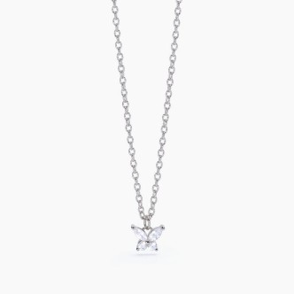 1 - Mabina silver butterfly woman necklace 553530 with white zircons