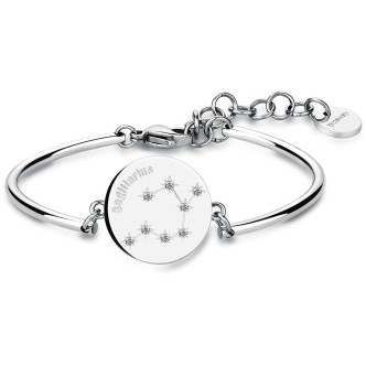 1 - Bracciale Brosway BHK19 in acciaio 316L e cristalli Swarovski con segno zodicale Sagittario inciso collezione Chakra