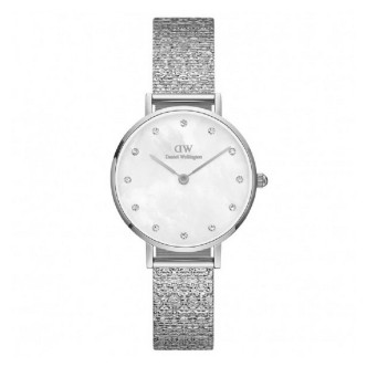 1 - Orologio donna Daniel Wellington Petite Lumine grigio con cristalli DW00100592 acciaio