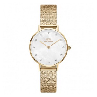 1 - Daniel Wellington Petite Lumine golden woman watch with crystals DW00100594 steel