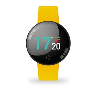 1 - Yellow Techmade unisex smartwatch in TM-FREETIME-YE silicone with cardio