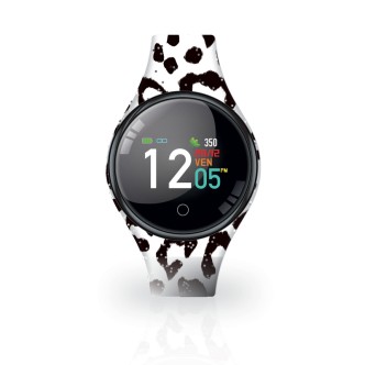 1 - Smartwatch donna Techmade bianco e nero maculato in silicone TM-FREETIME-AN1 con glitter