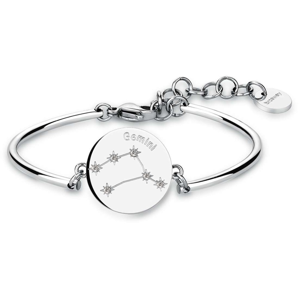 1 - BHK13 Brosway bracelet in 316L steel and Swarovski crystals with Gemini zodiac sign engraved Chakra collection