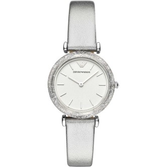 1 - Emporio Armani watch steel only time analog woman leather strap AR11124