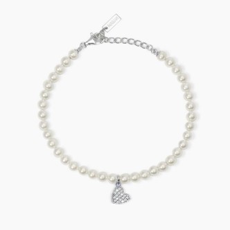 1 - Woman pearl bracelet with heart Mabina Silver 533733