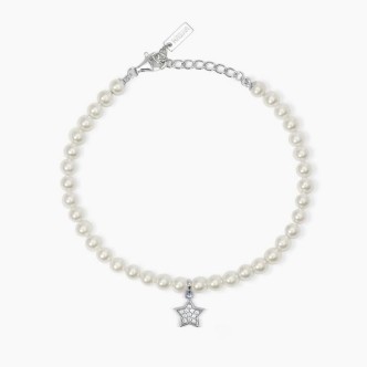 1 - Bracciale donna perle con stella Mabina Argento 533736