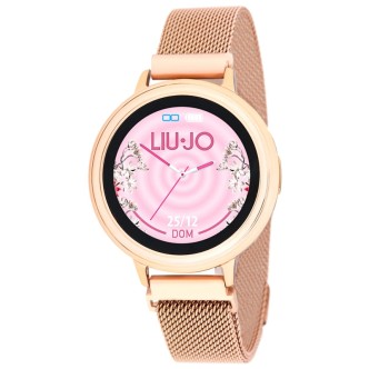 1 - Liu Jo Eye pink SWLJ057 steel smartwatch for women, Milano mesh