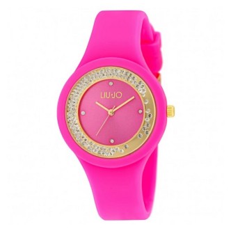 1 - Liu Jo Dancing Sport woman time only watch fuchsia and gold silicone with crystals TLJ1424