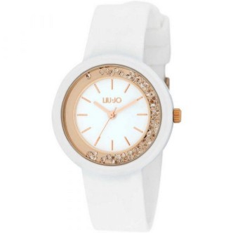 1 - Orologio donna Liu Jo Teen silicone bianco TLJ2200 cassa acciaio con cristalli