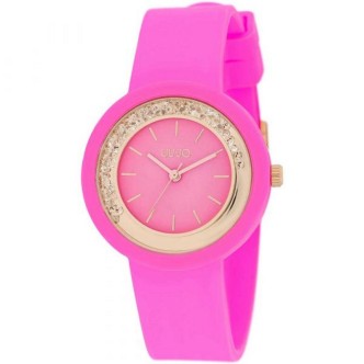 1 - Liu Jo Teen women's watch fuchsia silicone TLJ2203 steel case with crystals