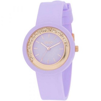 1 - Orologio donna Liu Jo Teen silicone viola TLJ2204 cassa acciaio con cristalli