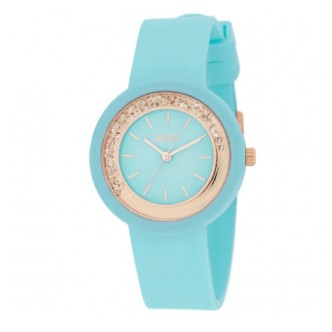 1 - Orologio donna Liu Jo Teen silicone azzurro TLJ2205 cassa acciaio con cristalli