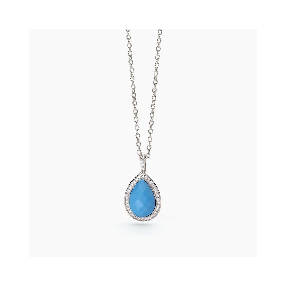 1 - Mabina Silver 553532 woman necklace with white zircons and turquoise stone