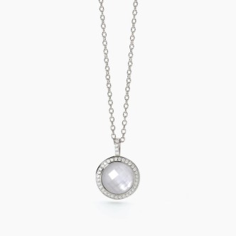 1 - Mabina Silver 553534 woman necklace with white zircons and mother of pearl