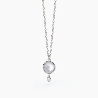 1 - Collana donna Mabina Argento 553537 con madreperla e cristallo bianco