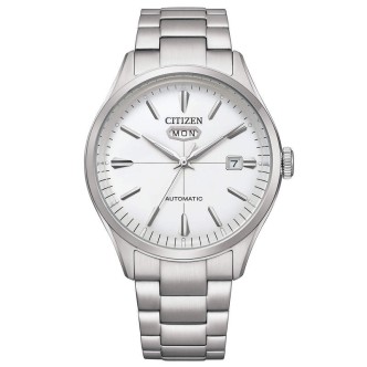 1 - Orologio uomo Citizen meccanico Automatico C7 acciaio fondo bianco NH8391-51A