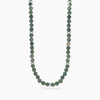 1 - Mabina faceted green agate woman necklace 553540 925 Silver