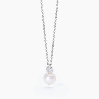 1 - Collana donna Argento Mabina punto luce con perla 553546