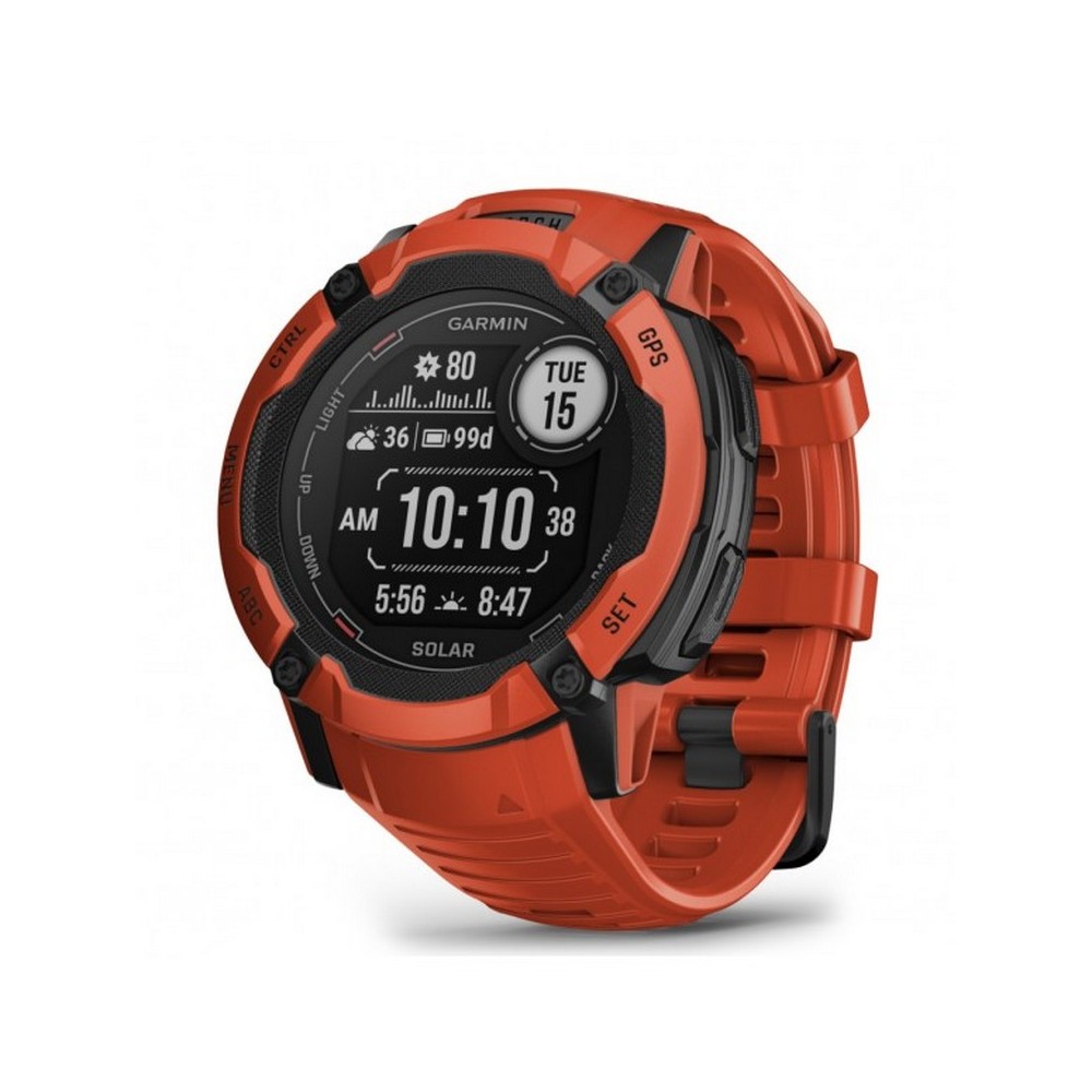 1 - Garmin Instinct 2X Flame Red solar watch 010-02805-01 silicone strap