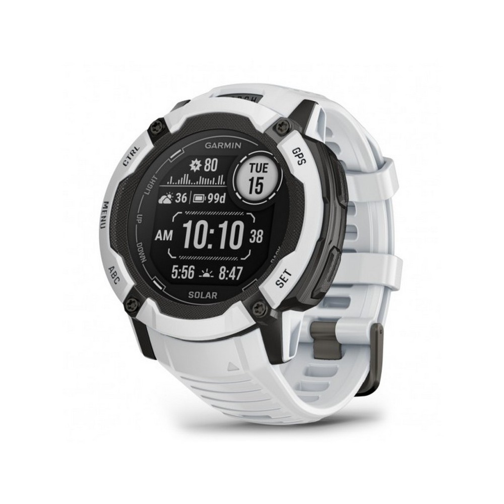 1 - Garmin Instinct 2X White Whitestone Solar Watch 010-02805-04 Silicone Strap