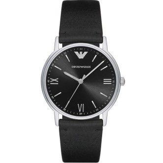 1 - Orologio Emporio Armani acciaio solo tempo uomo analogico cinturino in pelle AR11013