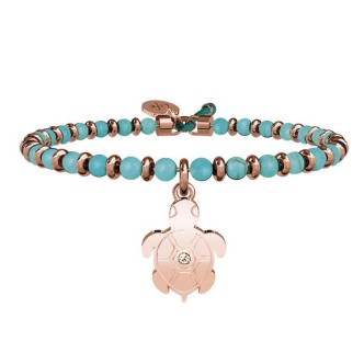 1 - Bracciale Kidult 731439 Turchese ciondolo tartaruga PVD rosè e cristalli collezione Animal Planet