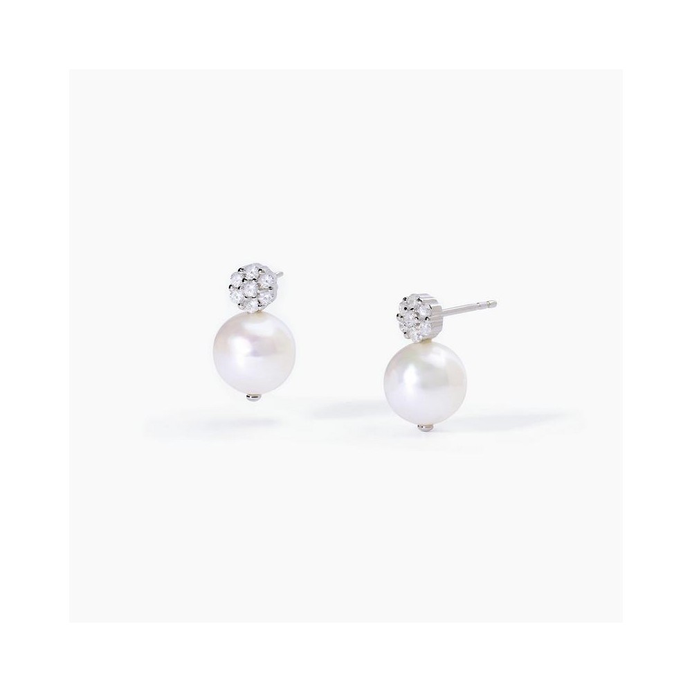 1 - Woman earrings Silver Mabina pearl with zircons 563603