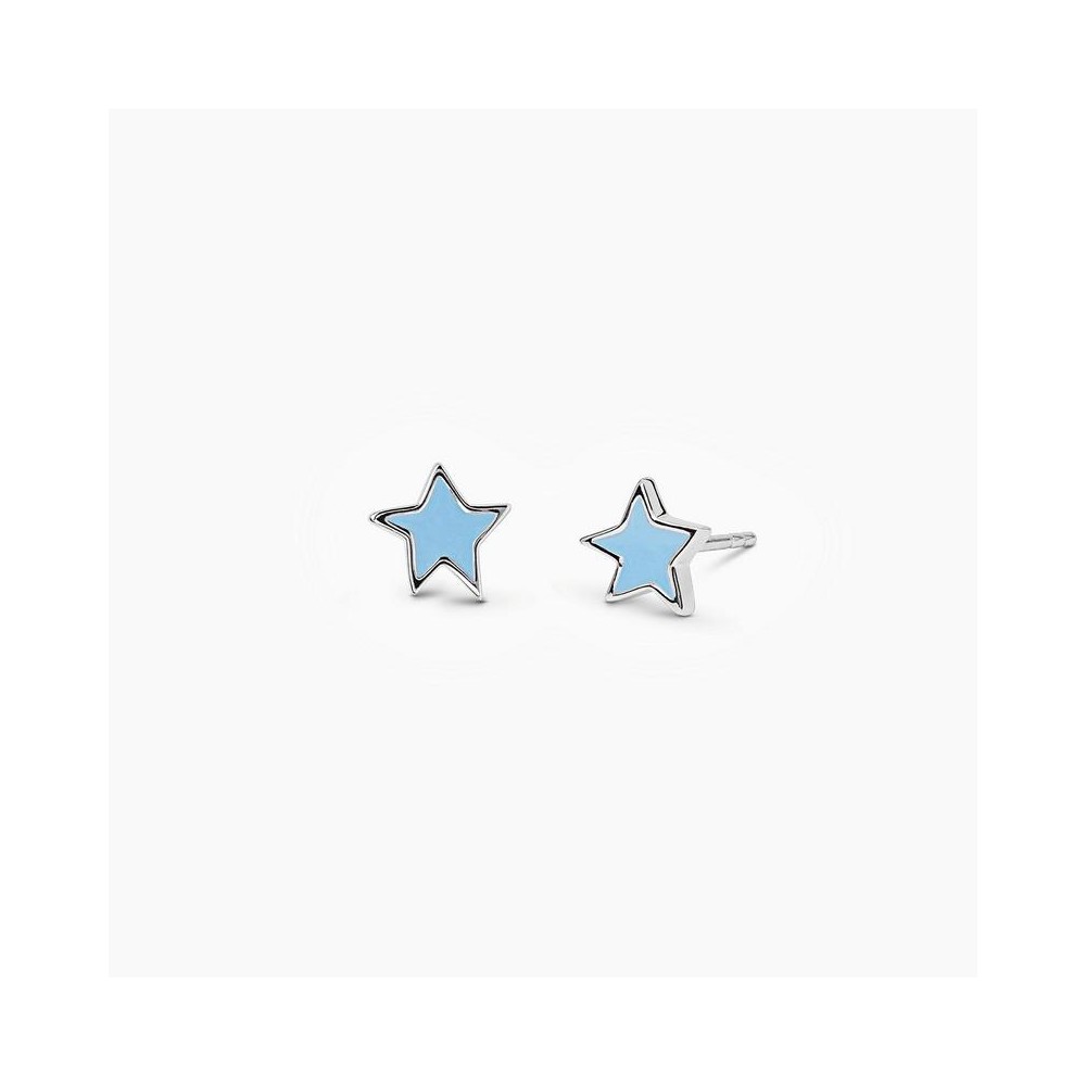 1 - Mabina silver star girl earrings with enamel 563618