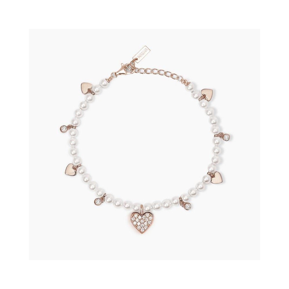 1 - Woman heart bracelet with pearls Mabina Argento 533735