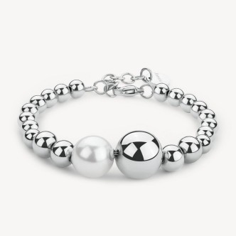 1 - Brosway Perfect steel bracelet with spheres and pearl BPC11