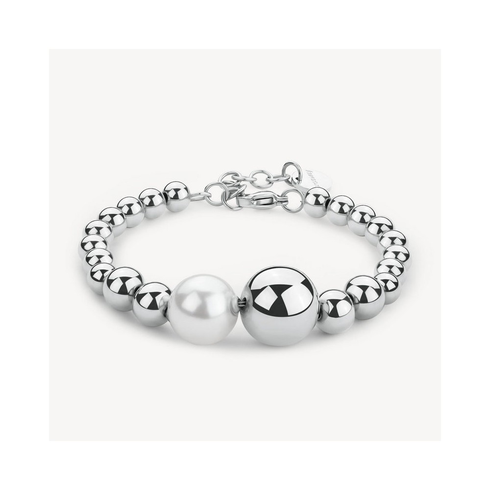 1 - Brosway Perfect steel bracelet with spheres and pearl BPC11