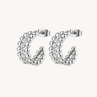 1 - Brosway Perfect spheres woman hoop earrings with crystals BPC24