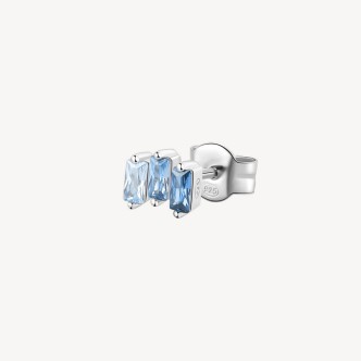 1 - Silver Brosway Fancy single earring with light blue zircons FCL07