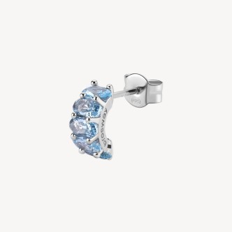 1 - Silver Brosway Fancy single earring with light blue zircons FCL09