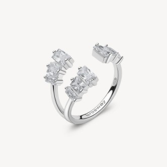 1 - Brosway Fancy silver woman ring with zircons FIW20B