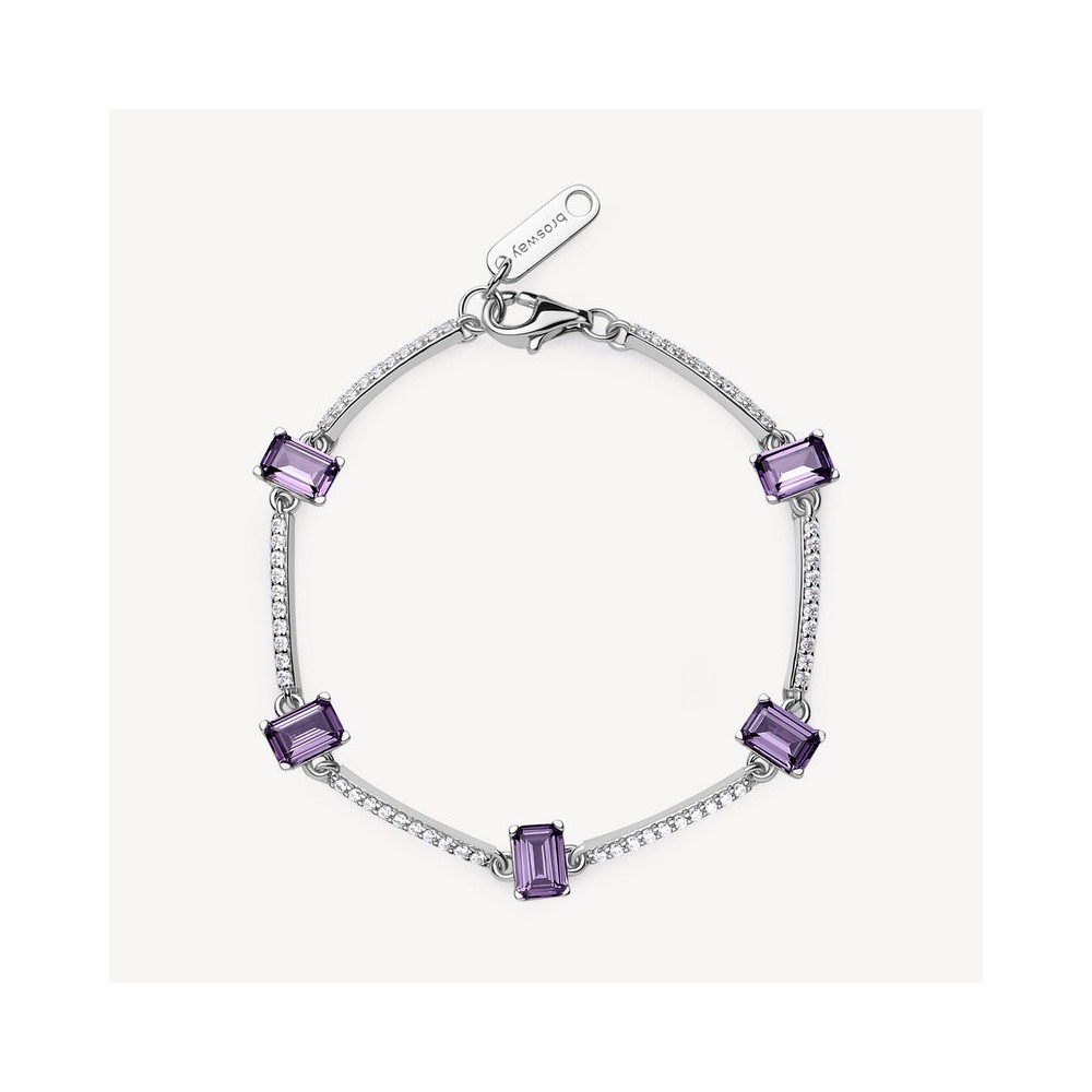 1 - Brosway Fancy Silver woman bracelet with white and purple zircons FMP06