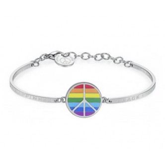 1 - Brosway bracelet BHK270 peace symbol in 316L steel with colored enamel Chakra collection