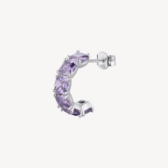 1 - Mono orecchino cerchietto Argento Brosway Fancy con zirconi viola FMP13