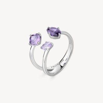 1 - Anello Argento Brosway Fancy con zirconi viola FMB16B