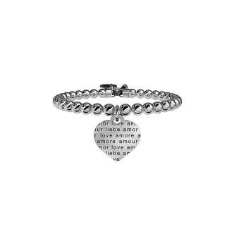 1 - Bracciale Kidult 231541 acciaio 316L con sfere d'acciaio collezione Love