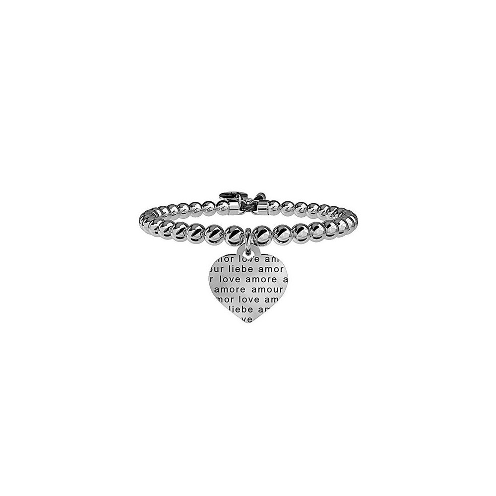 1 - Bracciale Kidult 231541 acciaio 316L con sfere d'acciaio collezione Love