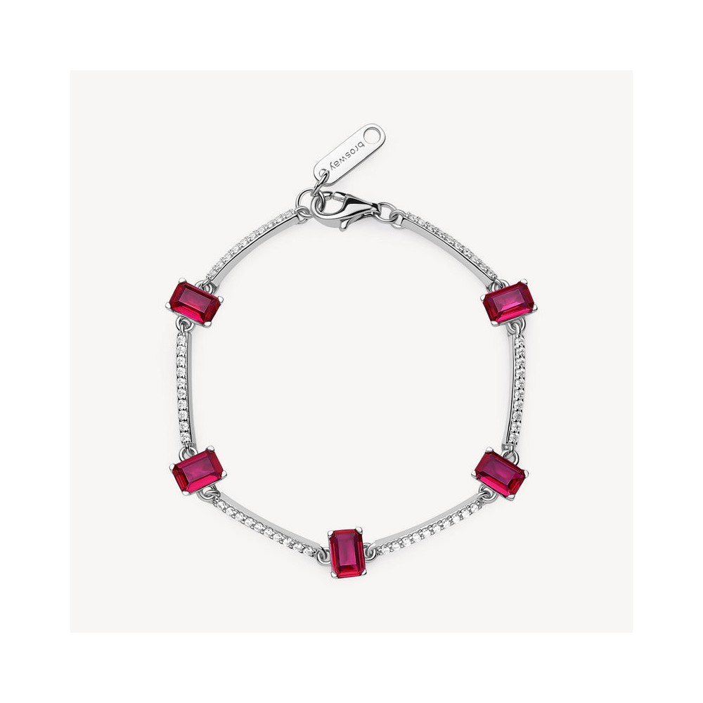 1 - Bracciale donna Argento Brosway Fancy con zirconi bianchi e rossi FPR04