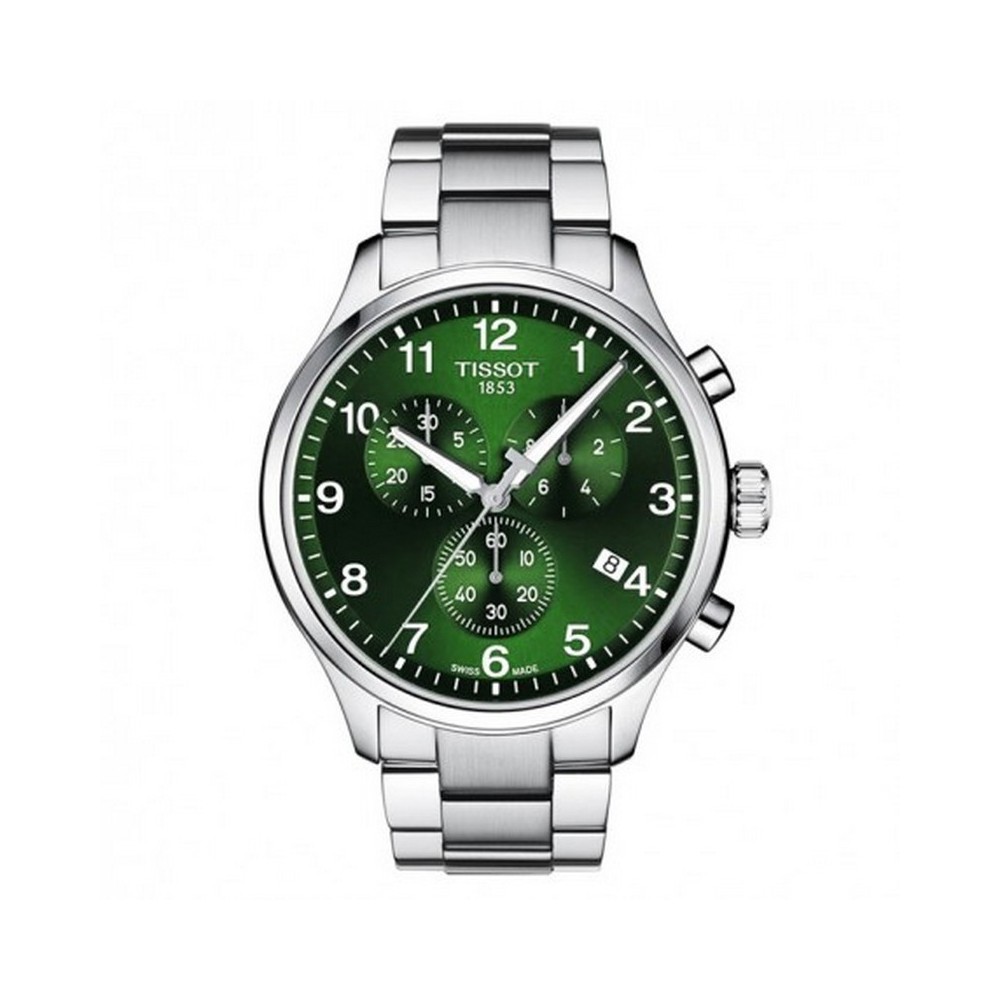 1 - Tissot men's watch Chrono XL Chronograph green steel T116.617.11.092.00