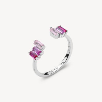 1 - Anello Argento Brosway Fancy con zirconi rosa FVP12B