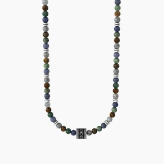 1 - Kidult Good Luck man necklace multicolor stones 751228 Nature