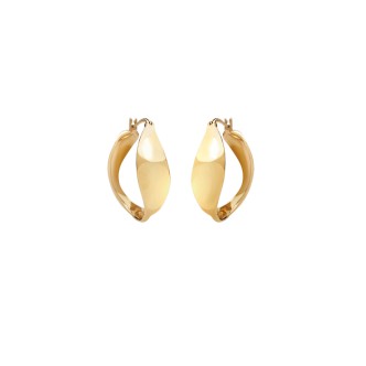 1 - Breil B Whisper wavy women's earrings in golden polished steel TJ3389