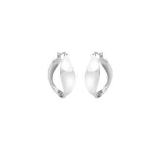 1 - Breil B Whisper wavy mini woman earrings in polished steel TJ3388