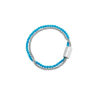 1 - Breil Magnetica System steel bracelet with turquoise stones TJ3385